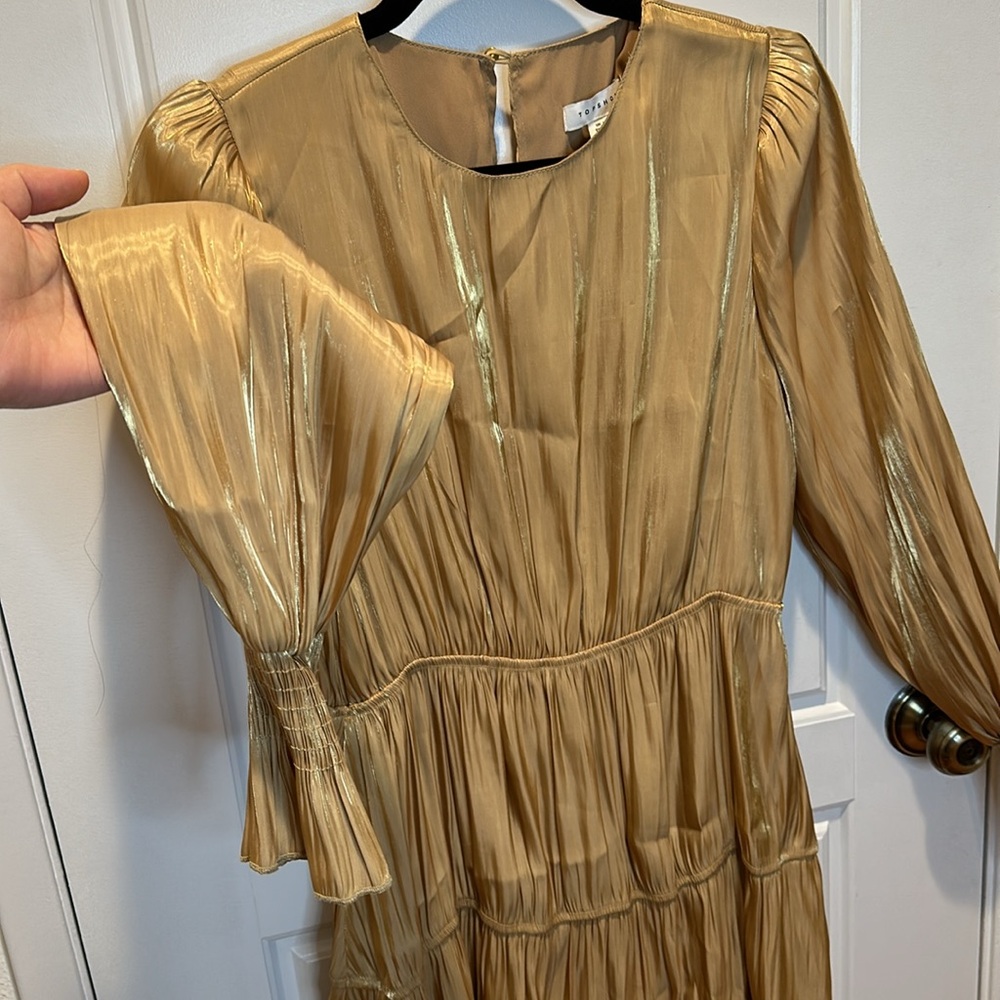 Topshop Gold Maxi Dress - Picture 2 of 6